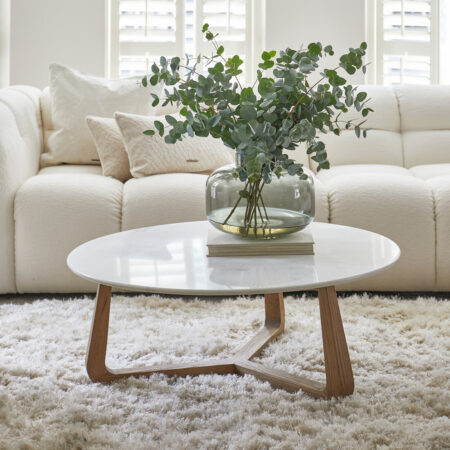 Rivièra Maison Ronde Salontafel 'Casone' Marmer en eikenhout
