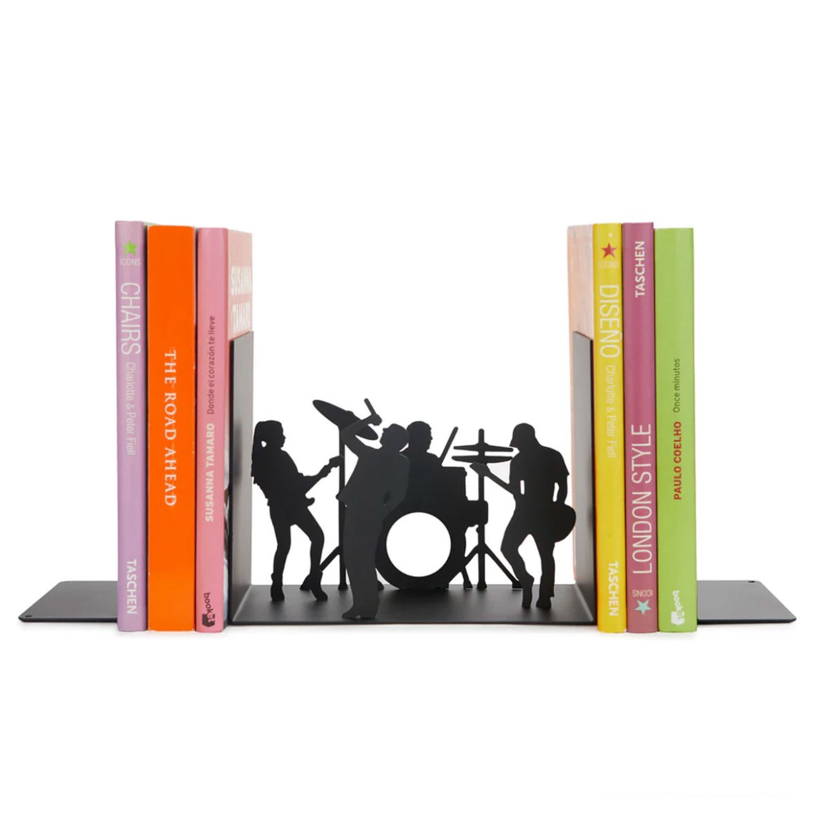 Rock Band Metalen Boekensteunen - Zwart | Fiftiesstore