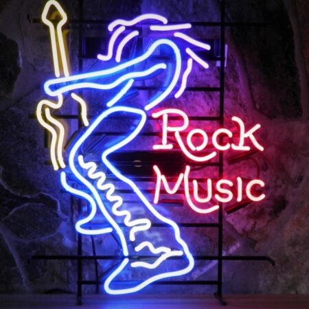 Rock Music Gitarist Neon Verlichting 60 x 75 cm - Multicolor | Real Neon Art