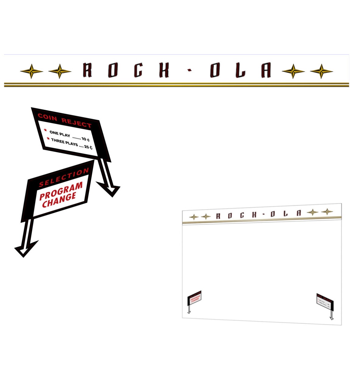 Rock-Ola 1448 Voorruit Dome Stickers - Set van 3 | Rock-Ola