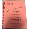 Rock-Ola 1460-ST 1468-ST 1475-ST Manual En Parts List | Rock-Ola