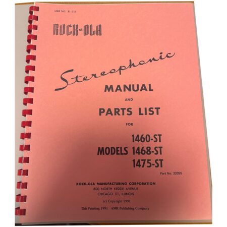 Rock-Ola 1460-ST 1468-ST 1475-ST Manual En Parts List | Rock-Ola