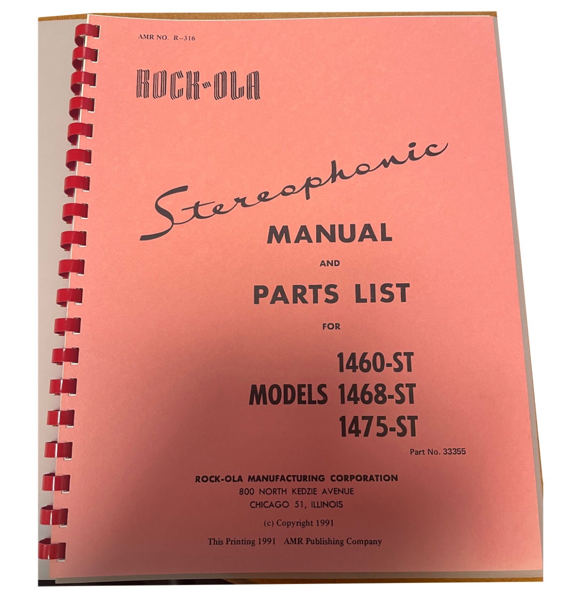 Rock-Ola 1460-ST 1468-ST 1475-ST Manual En Parts List | Rock-Ola