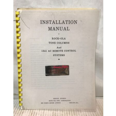 Rock-Ola Tone Columns and 1941 AC Remote Systems Installation Manual - Pre-Owned | Rock-Ola