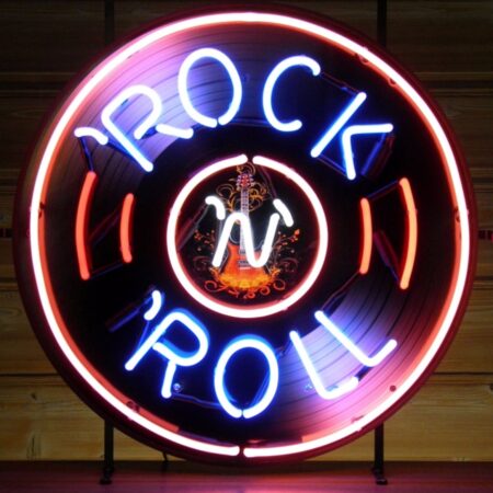 Rock 'N' Roll Vinyl Neon Verlichting 65 cm - Roze