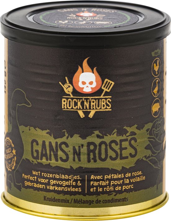 Rock 'n' Rubs - Gans N Roses - 140 gram - Perfect voor gevogelte & gebraden varkensvlees - Kruidenmix - BBQ rubs | FUN COOKING ONLINE