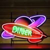 Rocket Diner Space Age Neon Verlichting 70 x 50 cm - Multicolor | Real Neon Art