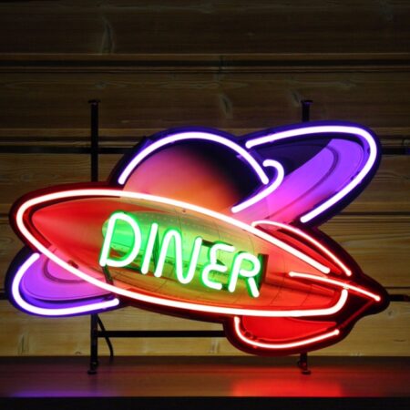 Rocket Diner Space Age Neon Verlichting 70 x 50 cm - Multicolor | Real Neon Art