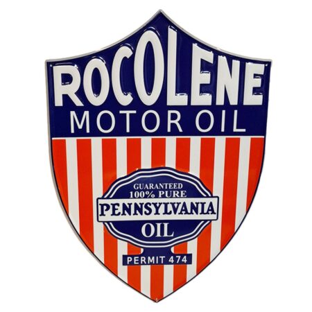Rocolene Motor Oil Stalen Bord Met Relief - 50 x 35cm | Fiftiesstore