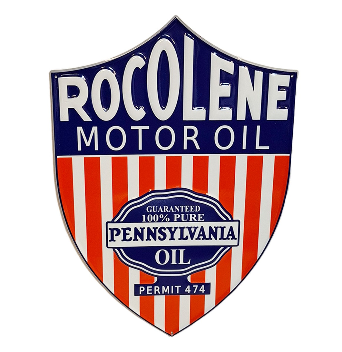 Rocolene Motor Oil Stalen Bord Met Relief - 50 x 35cm | Fiftiesstore