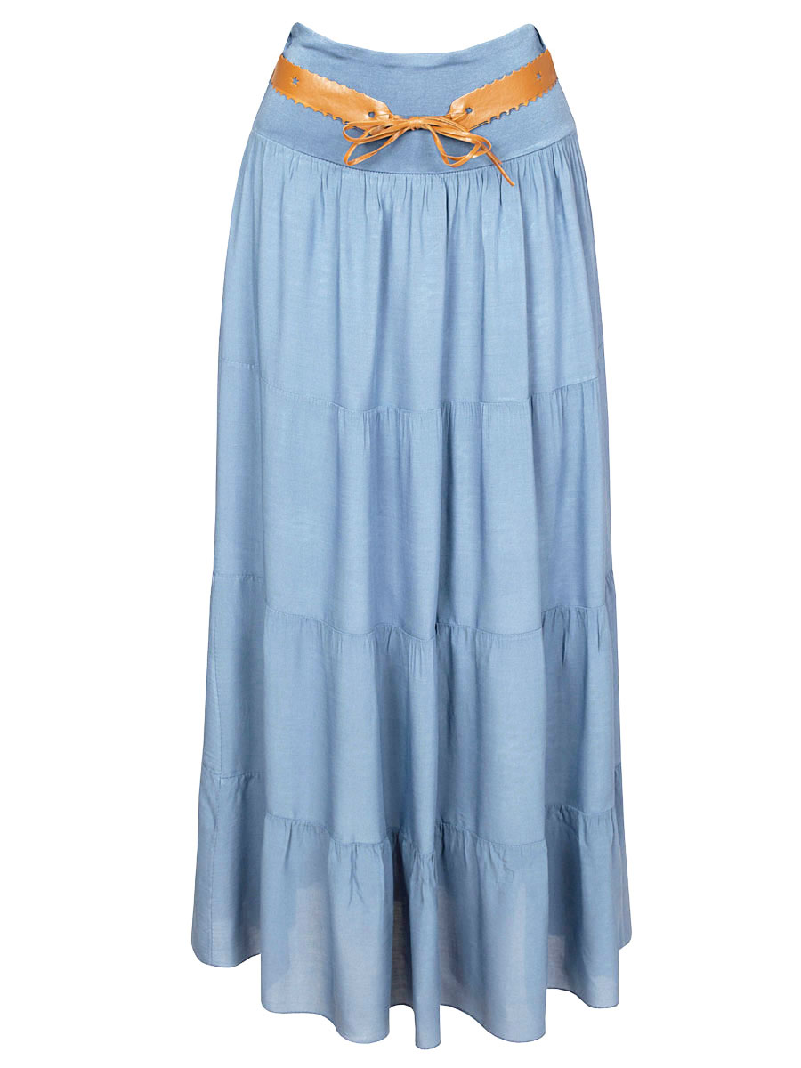 Rok Maxi Jeansblauw | Fashionize