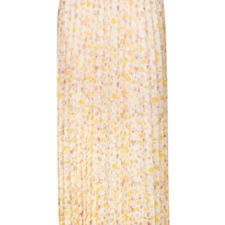 Rok Plissé Bloemetjes Geel | Fashionize