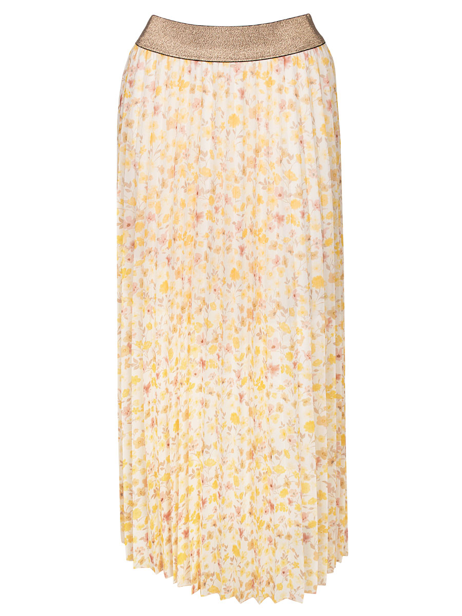 Rok Plissé Bloemetjes Geel | Fashionize