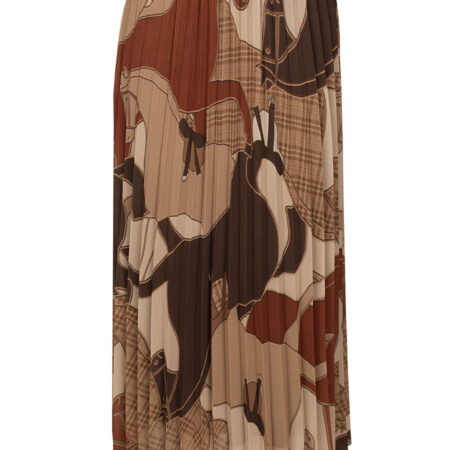 Rok Plissé Horses Beige | Fashionize