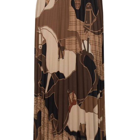 Rok Plissé Horses Bruin | Fashionize