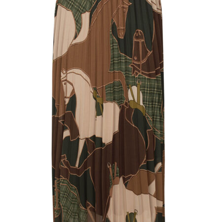 Rok Plissé Horses Groen | Fashionize