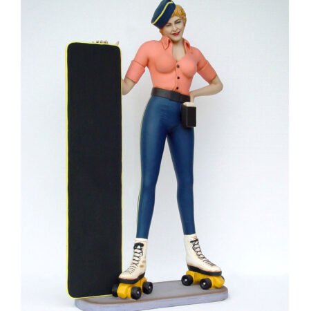 Roller Skater Lady w Menu Beeld 1.65 M | Fiftiesstore