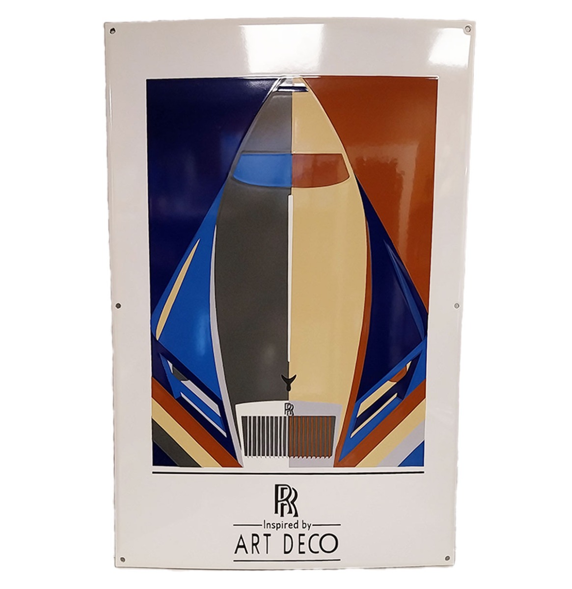 Rolls Royce Art Deco Emaille Bord - 70 x 46cm | Fiftiesstore