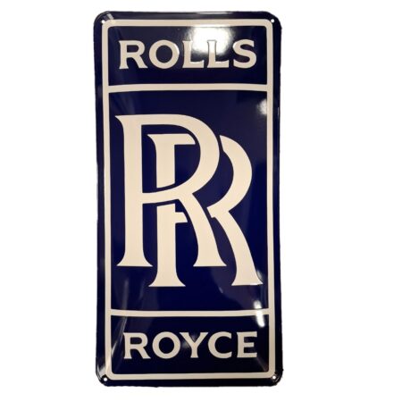 Rolls Royce Logo Donkerblauw Emaille Bord - 60 x 30cm | Fiftiesstore