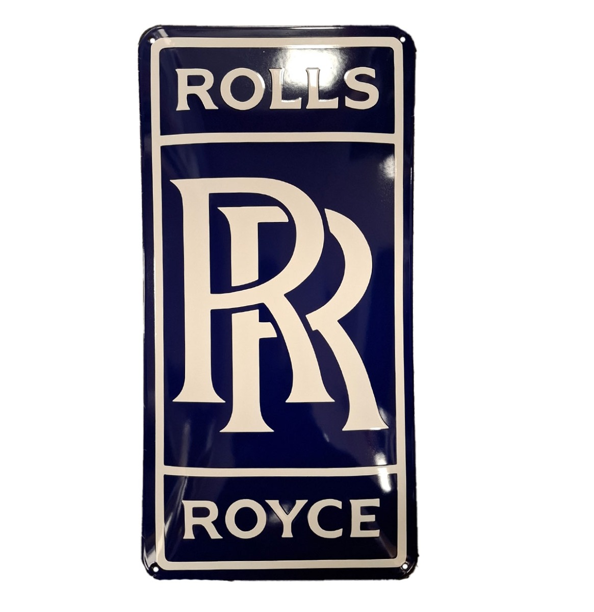 Rolls Royce Logo Donkerblauw Emaille Bord - 60 x 30cm | Fiftiesstore