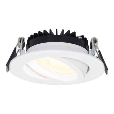 Rome LED inbouwspot - Kantelbaar - IP44 waterdicht - 6 Watt 430 lumen - 2700K warm wit - Lage inbouwdiepte 27mm - Dimbaar - Rond - Wit - Voor binnen en buiten | HOFTRONIC