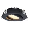 Rome LED inbouwspot - Kantelbaar - IP44 waterdicht - 6 Watt 500 lumen - 2700K warm wit - Lage inbouwdiepte 27mm - Dimbaar - Rond - Zwart - Voor binnen en buiten | HOFTRONIC