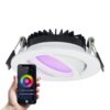 Rome smart inbouwspot - IP44 waterdicht - 6 Watt 480 lumen - Kantelbaar - Lage inbouwdiepte 27mm - Wifi + Bluetooth - RGBWW - Google Home
