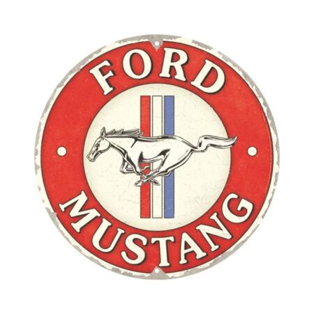 Rond Metaal Bord 35cm Ford Mustang - 3 Stripes Red | Ford