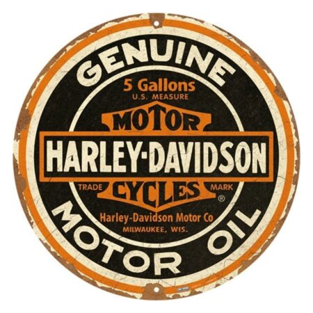 Rond Metaal Bord 35cm Harley-Davidson - Genuine Motor Oil | Harley-Davidson
