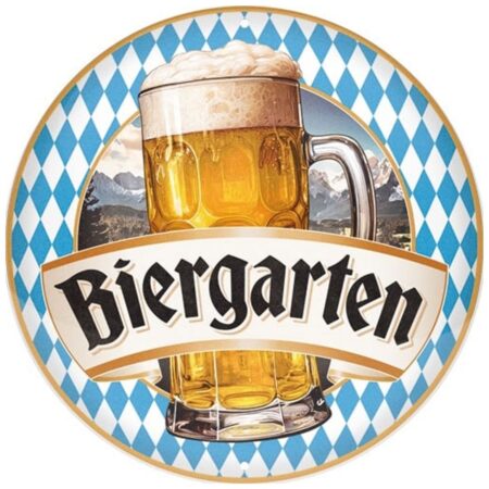 Rond Metalen Bord 35cm Biergarten | Nostalgic Art