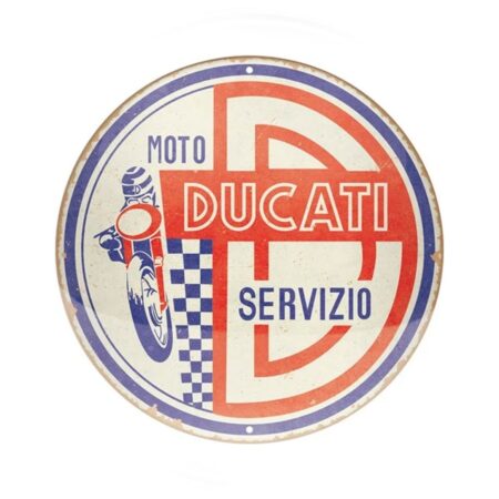 Rond Metalen Bord 35cm Ducati | Nostalgic Art