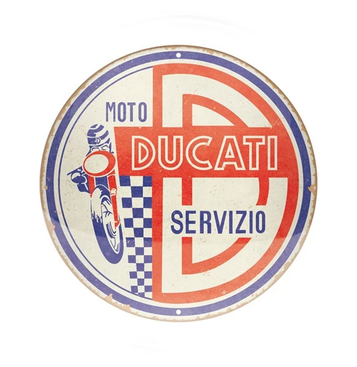 Rond Metalen Bord 35cm Ducati | Nostalgic Art