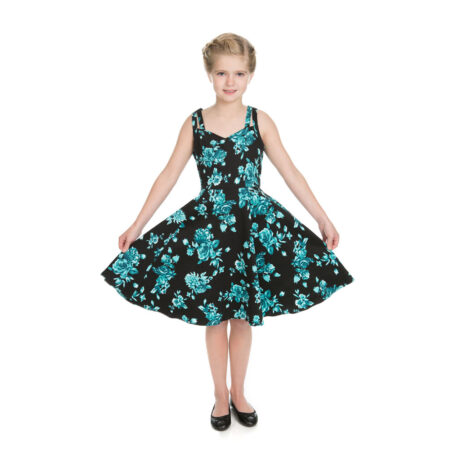 Rosaceae Kids Swing Dress Black-3 - 4 Jaar | Hearts and Roses