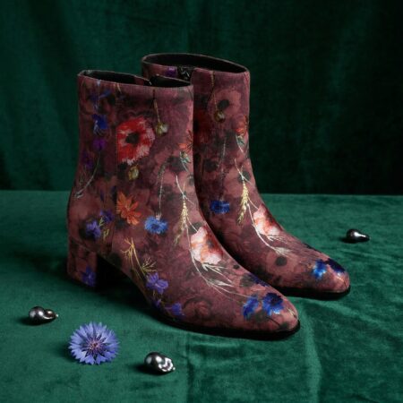 Rosso Velour Flora Lady Boot Lureaux - Handgemaakte Nette Schoenen Voor Heren | Lureaux