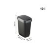 Rotho Twist Afvalbak 10L dark silver | Rotho