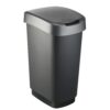 Rotho Twist Afvalbak 50L dark silver | Rotho