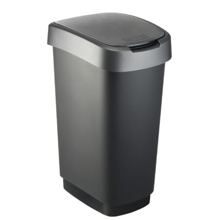 Rotho Twist Afvalbak 50L dark silver | Rotho