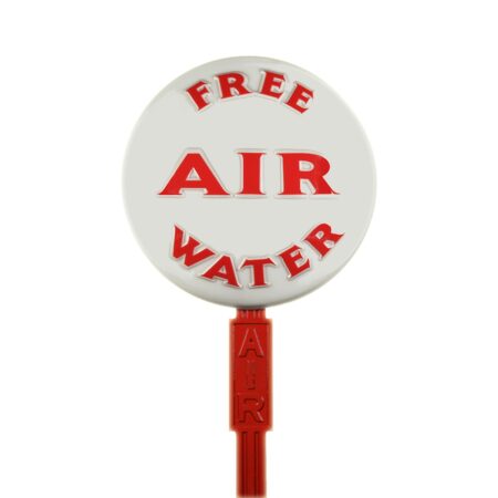 Round Air Sign Lamp met Standaard Wit / Rood | Gaspump Heaven