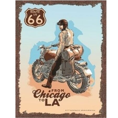 Route 66 Biker Metalen Bord - 30 x 40 cm | Route 66