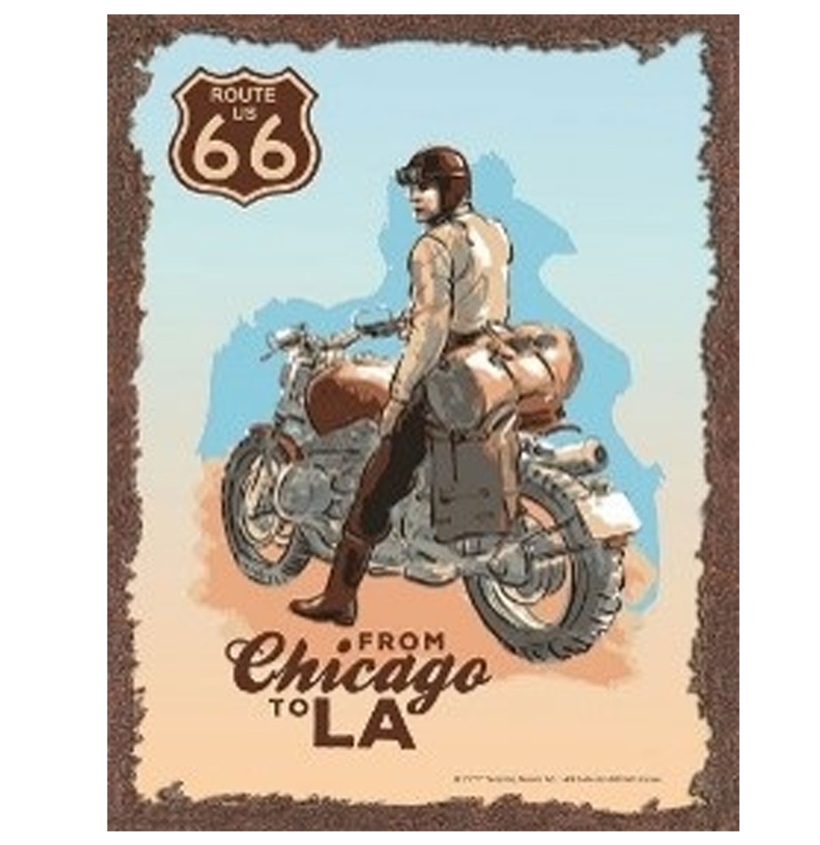 Route 66 Biker Metalen Bord - 30 x 40 cm | Route 66