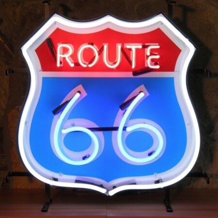 Route 66 Neon Met Achterplaat 48 X 50 cm | Route 66