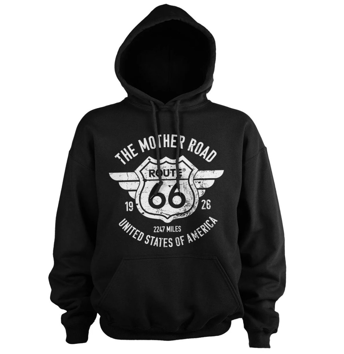 Route 66 The Mother Road Hoodie - Black-2XL | Route 66
