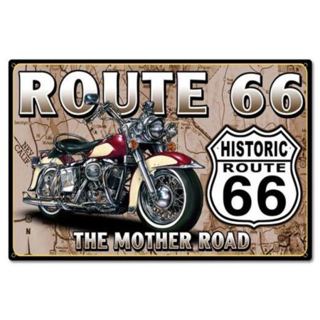 Route 66 The Mother Road Zwaar Metalen Bord - 44 x 29 cm | Route 66