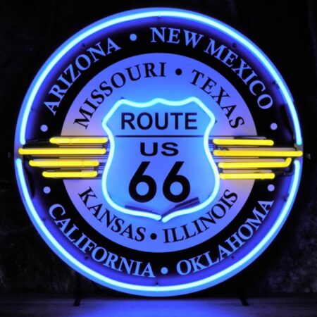 Route 66 'All States' Neon Verlichting 65 cm - Blauw