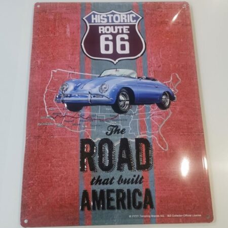 Route 66 'The Road That Built America' Metalen Bord 30 x 40 cm | Route 66