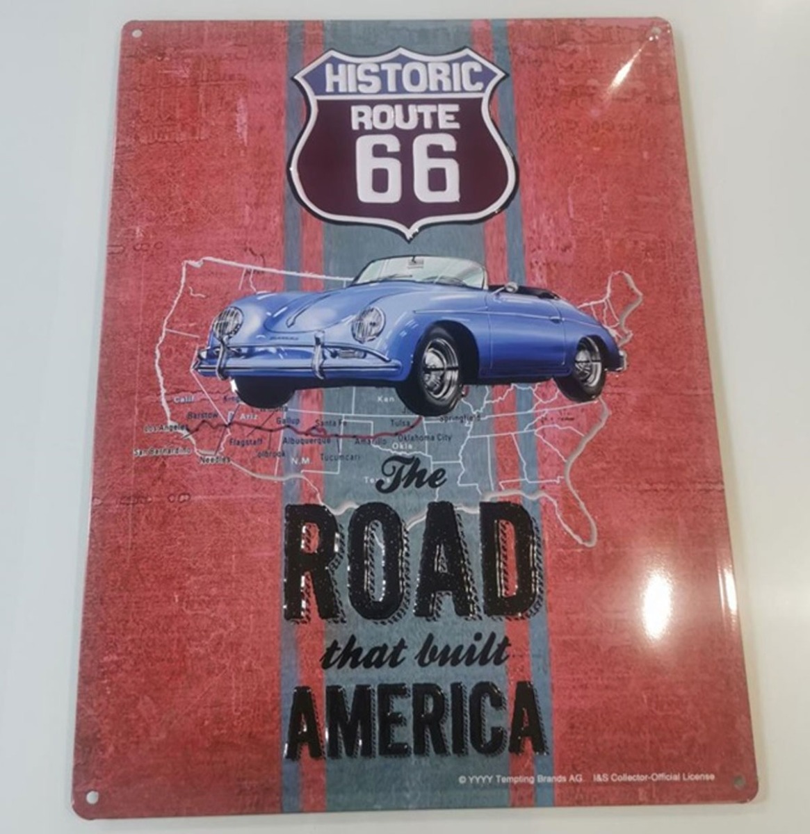 Route 66 'The Road That Built America' Metalen Bord 30 x 40 cm | Route 66