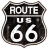 Route 66 met Kogelgaten Metalen Bord - 57 x 58cm | Route 66