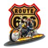 Route 666 Motorbike Zwaar Metalen Bord 45x43 cm | 32% korting | Fiftiesstore