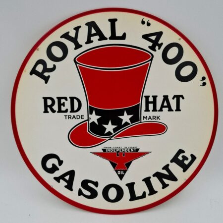 Royal 400 Red Hat Gasoline Stalen Bord - Ø30cm | Fiftiesstore