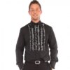 Ruffled Shirt Black with White Ruffles-XXL | 29% korting | Chenaski